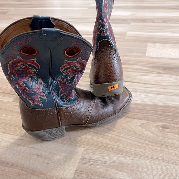 Justin Boots Brown and Blue Leather Boots - Picture 6 of 9